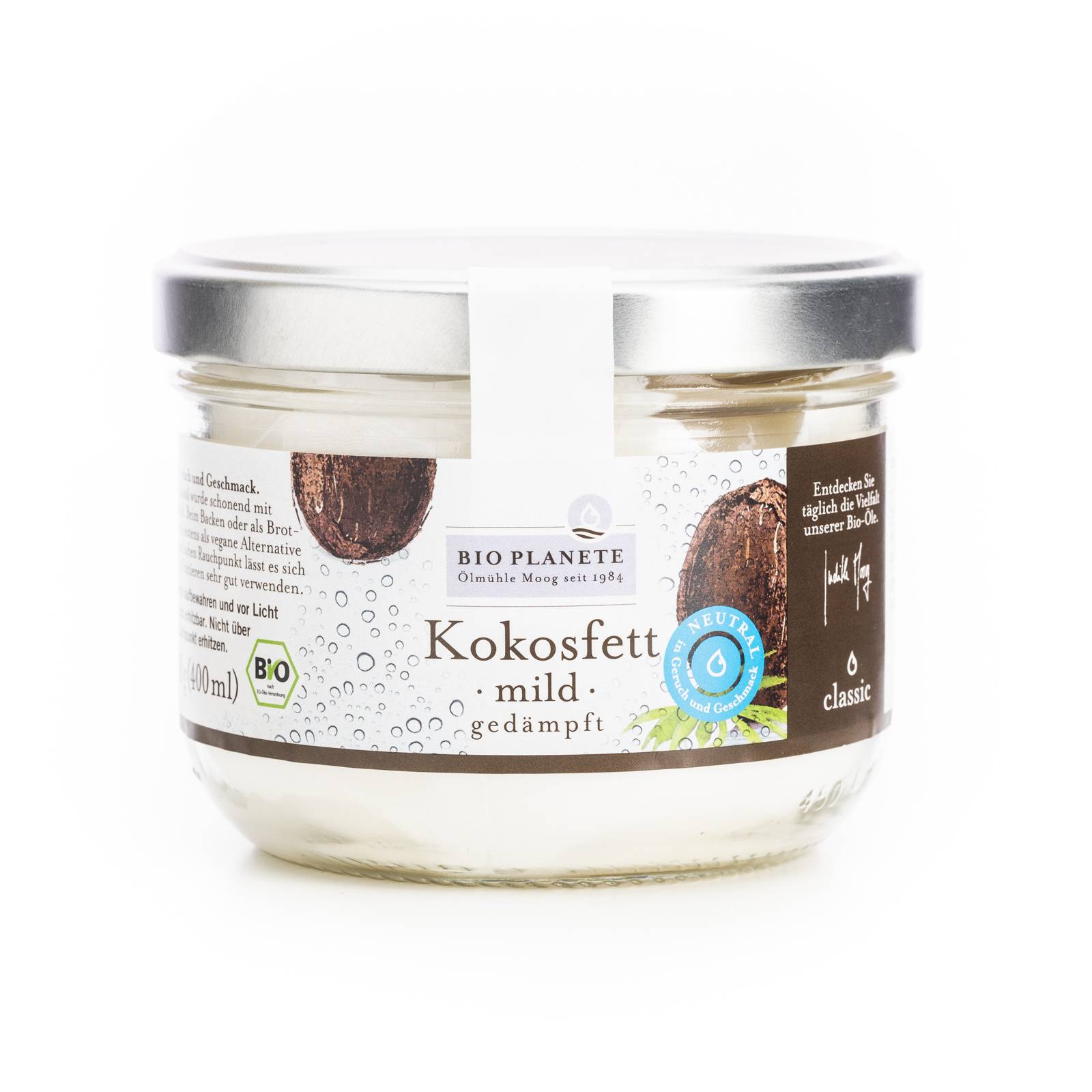 l_bio_planete_kokosfett_mild Oele & Essig - Kokosfett mild - Hofladen Altkö